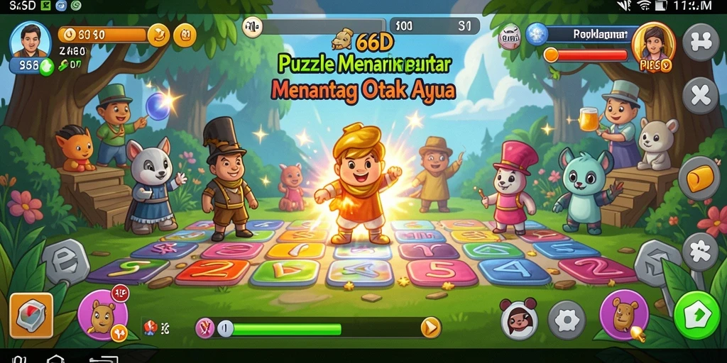 Screenshot gameplay menampilkan level menantang di 66D.