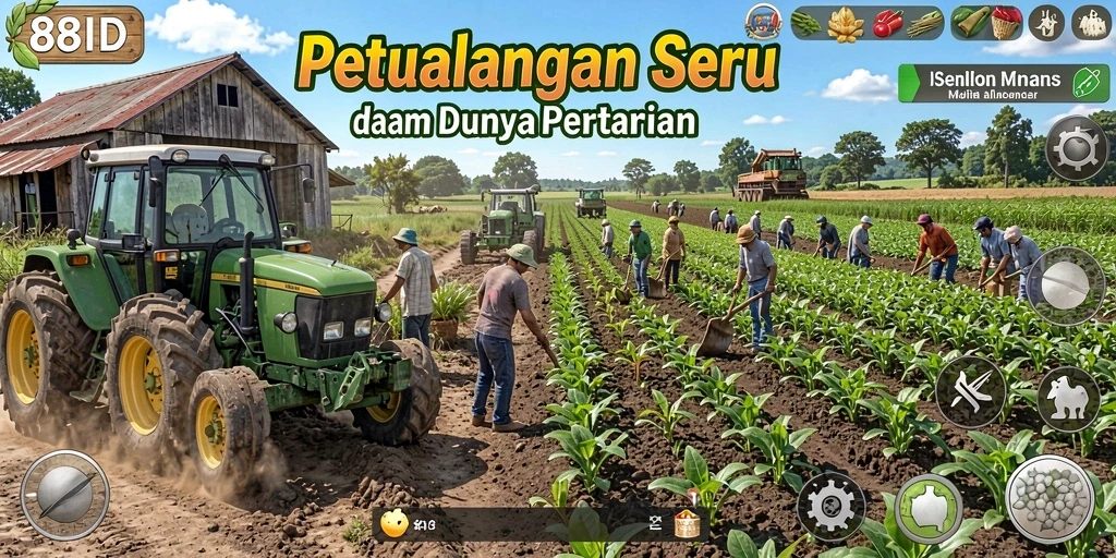 Tampilan gameplay menarik dalam <strong>88ID</strong> menampilkan keindahan pertanian yang memukau.
