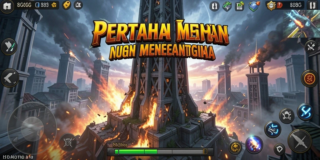 Gameplay Tower Defense yang menantang dan menarik.