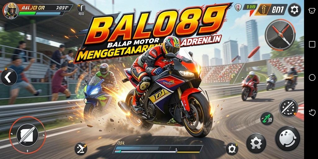 Tampilan gambar dari gameplay AJO89 yang mengagumkan saat balap motor.
