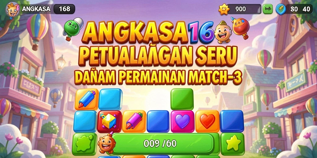 Tampilkan gameplay seru dari ANGKASA168 dalam aksi Match-3.