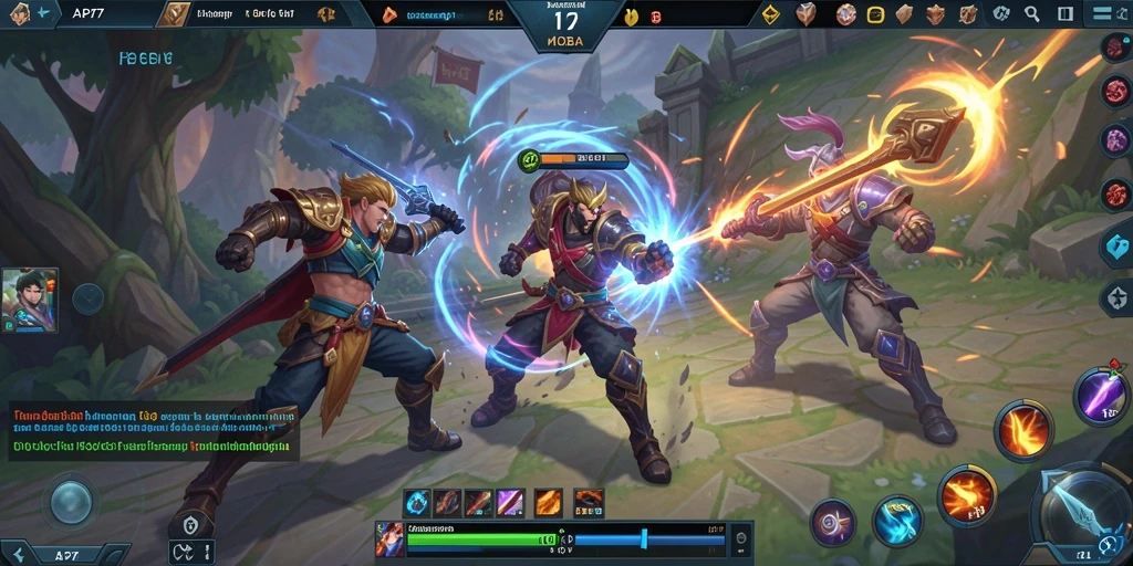Tangkapan layar gameplay API77 dalam aksi seru MOBA.