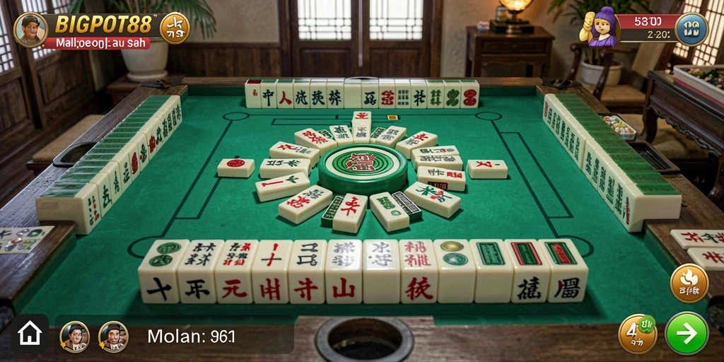 Tampilan gameplay menarik dari BIGPOT88 menunjukkan keindahan Mahjong.