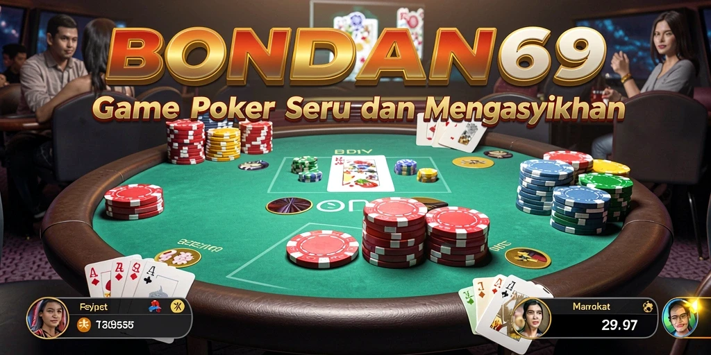 Tampilan gameplay Poker di BONDAN69 yang mengasyikkan dan interaktif.