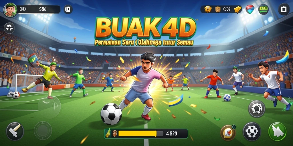 Screenshot menunjukkan aksi seru permainan olahraga BUAH4D.