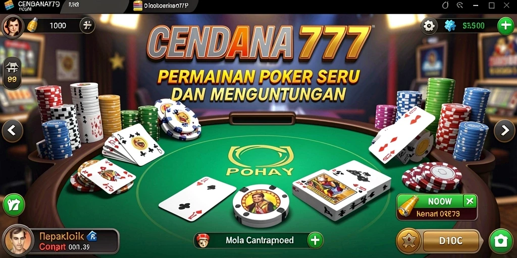 Tampilan gameplay Poker yang seru dan menarik dari CENDANA777.