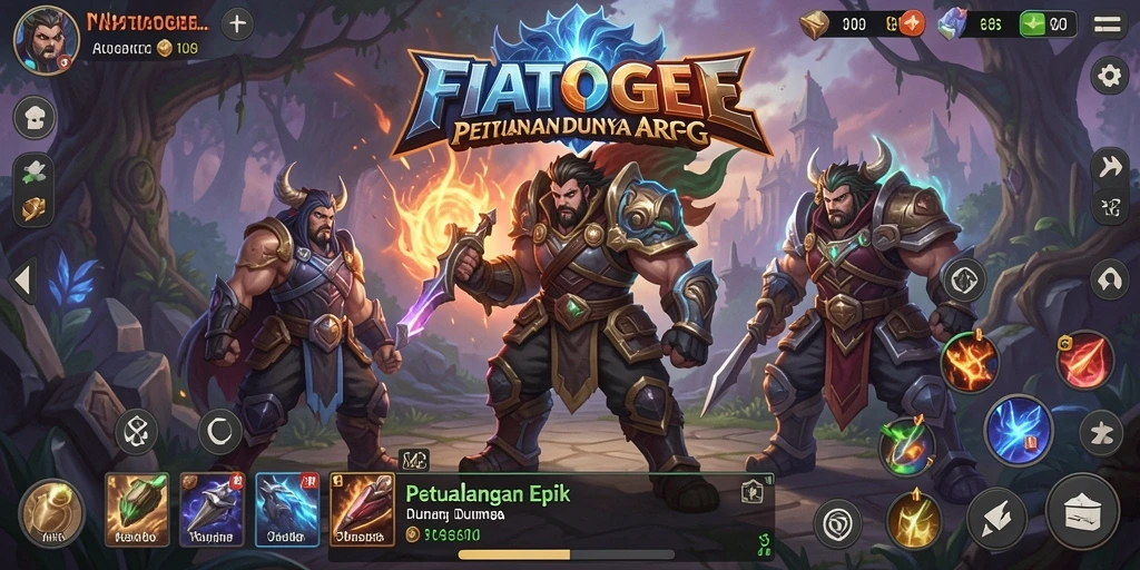 Tampilan gameplay FIATOGEL menampilkan aksi seru dalam dunia ARPG.