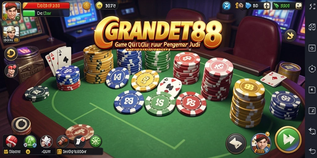 Screenshot utama GRANDBET88 menampilkan aksi seru dalam permainan QiuQiu.