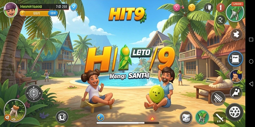 Tampilan gameplay HIT9 yang seru dan interaktif dalam suasana santai.