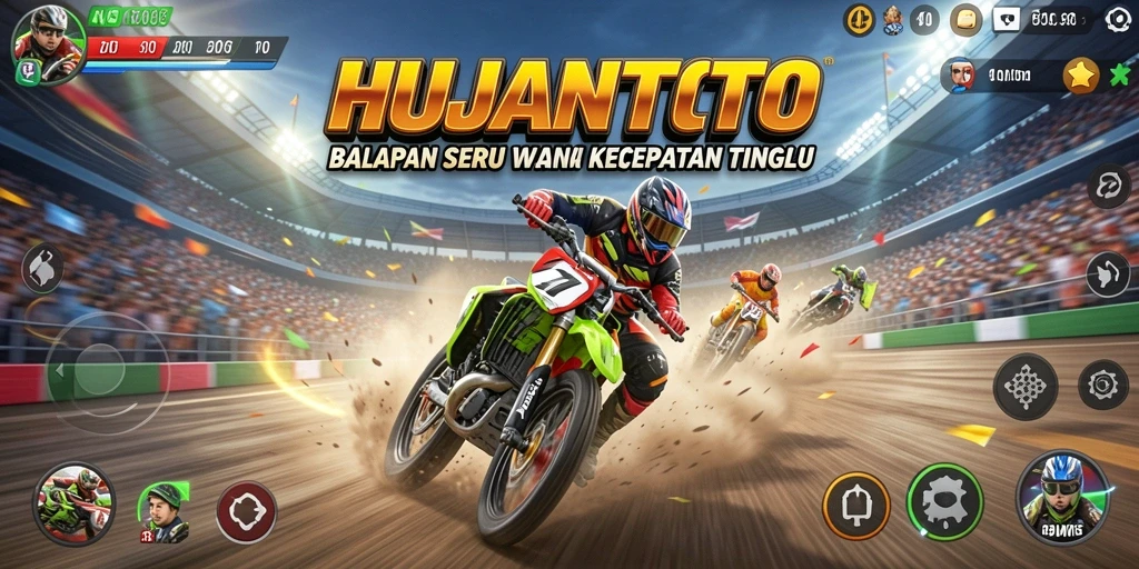 Screenshot HUJANTOTO menampilkan aksi balapan yang menegangkan dan grafis memukau.
