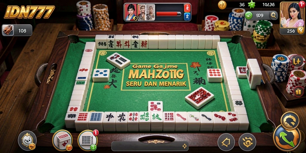 Tampilan gameplay IDN777 yang memukau dengan tantangan Mahjong.