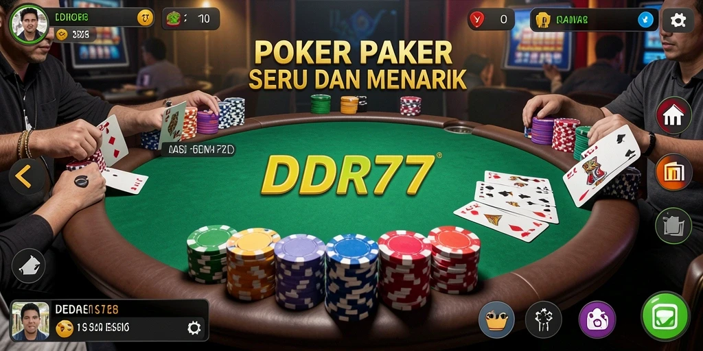 Tampilan gameplay Poker yang menarik di IDR77.
