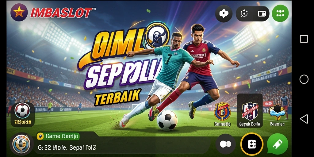Tampilan gameplay IMBASLOT dengan tema sepak bola yang seru.