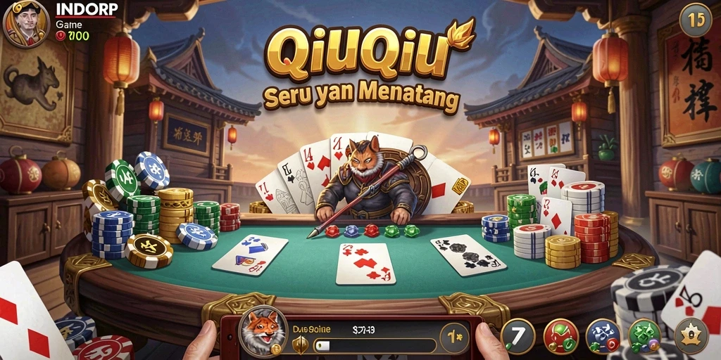 Tampilan gameplay seru dalam permainan QiuQiu INDORP.