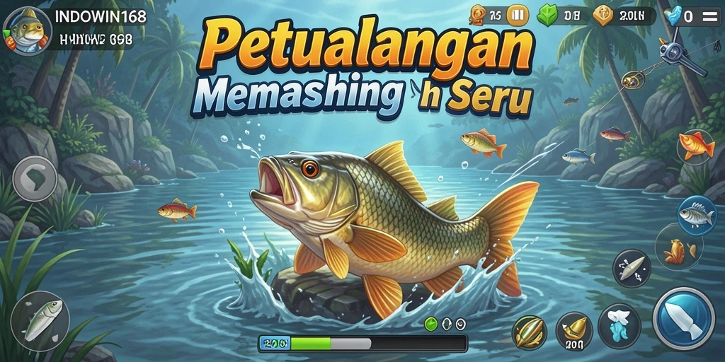 Tampilan gameplay INDOWIN168 yang mengasyikkan dan realistis saat memancing.