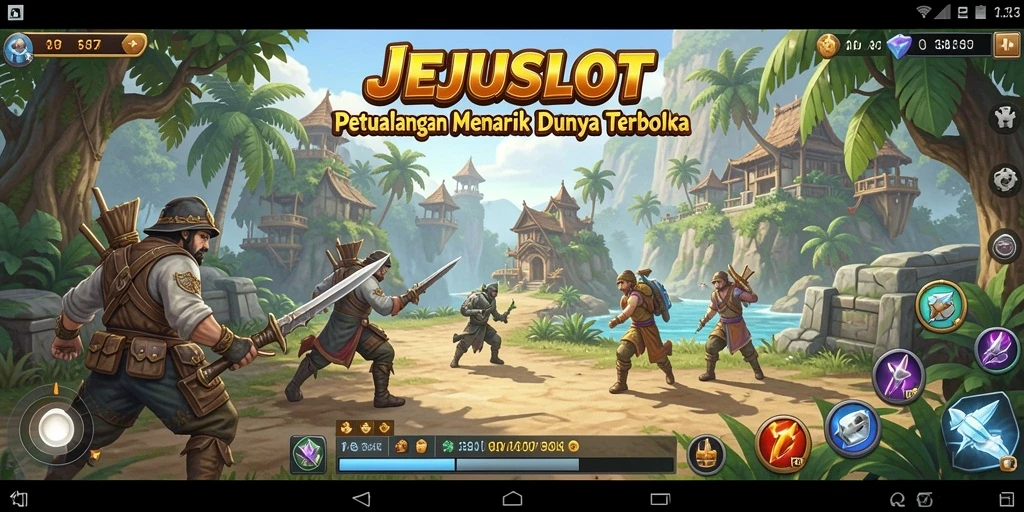 Tampilan gameplay seru JEJUSLOT dalam petualangan dunia terbuka.