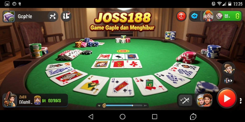Screenshot utama JOSS188 menampilkan gameplay Gaple yang seru.