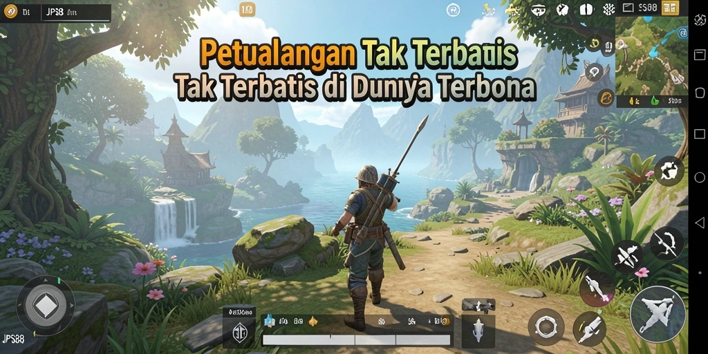 Tangkapan layar gameplay JPS88 menampilkan aksi eksplorasi di dunia terbuka.