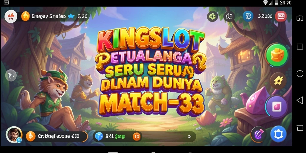 Gameplay KINGSLOT yang penuh warna dan seru saat mencocokkan permata.