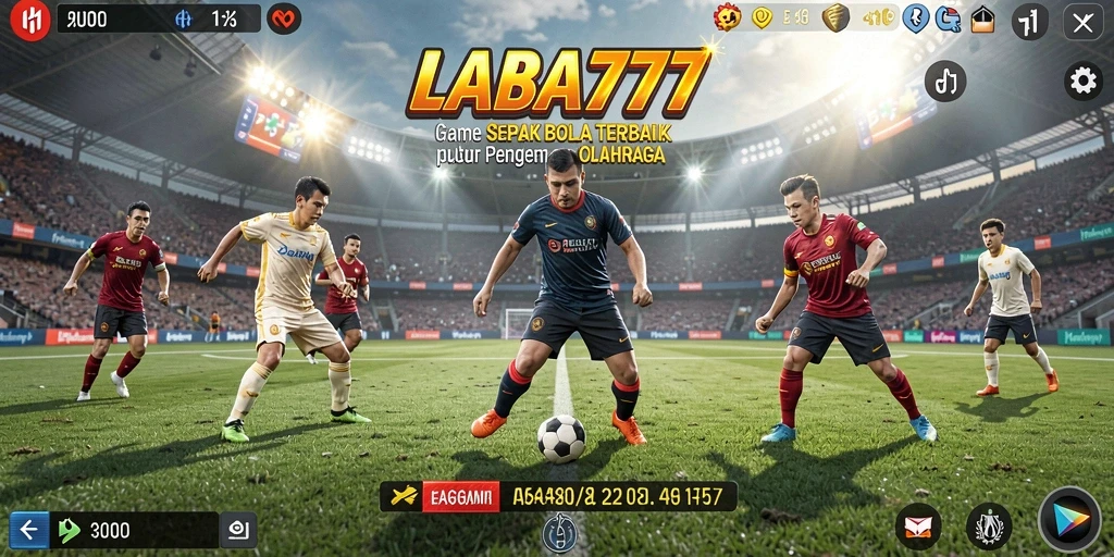 Tampak gameplay seru di LABA777 dengan aksi sepak bola yang mendebarkan.