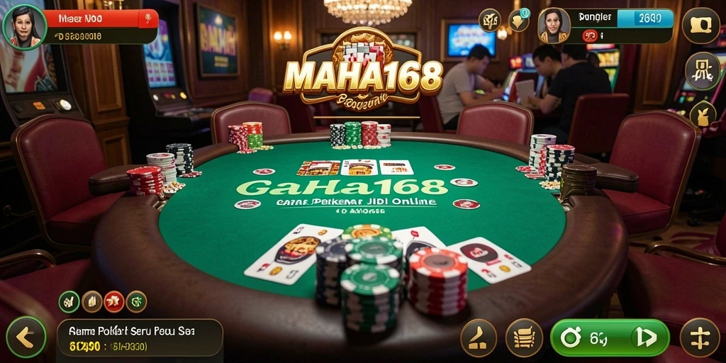 Tampilan gameplay poker yang mendebarkan di MAHA168.