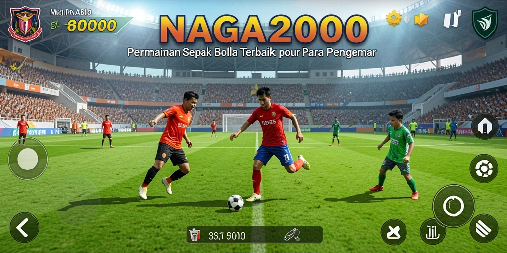 Tampilan seru dari screenshot NAGA2000 saat bermain sepak bola.