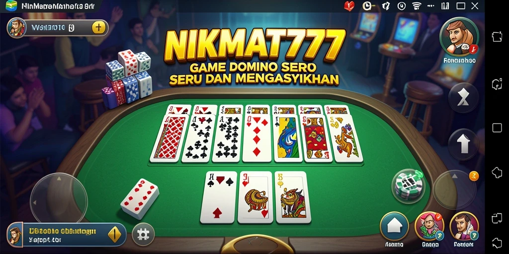 Tampilan gameplay NIKMAT777 yang menampilkan serunya permainan Domino.