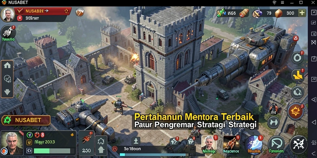 Tampilan gameplay NUSABET yang seru dalam Tower Defense.