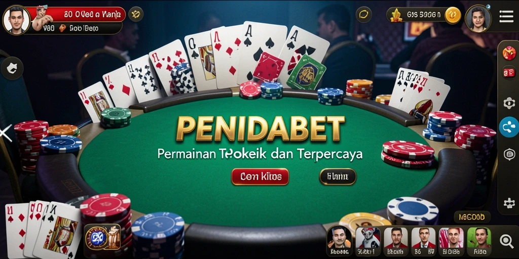 Tampilan grafik yang menarik dari gameplay Poker di PENIDABET.