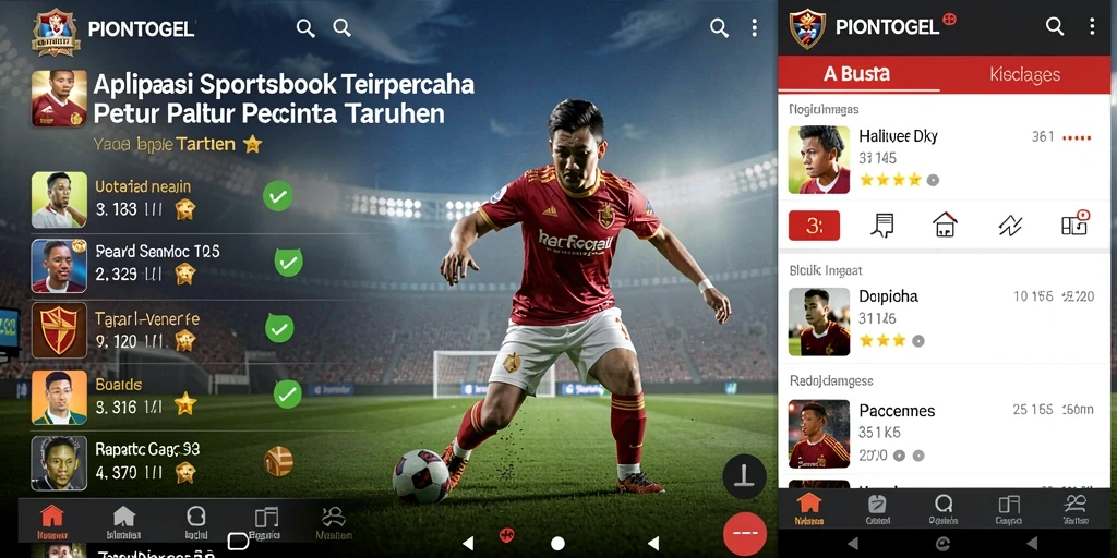 Tampilan antarmuka PIONTOGEL dengan berbagai pilihan taruhan olahraga.