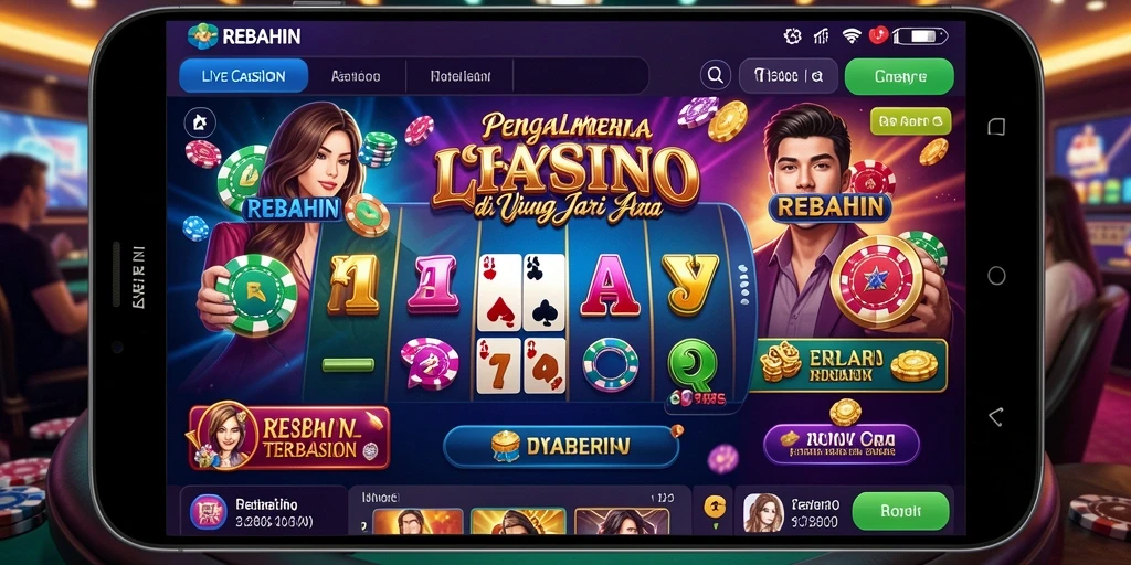 Tampilan gameplay mendebarkan di REBAHIN dengan dealer langsung.