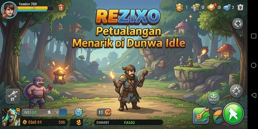Screenshot gameplay REZIXO yang menunjukkan mekanisme Idle yang menarik.
