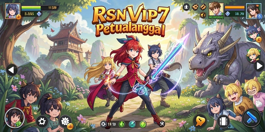 Tampilan gameplay menegangkan dengan karakter anime yang menarik.
