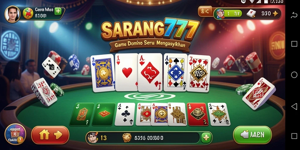 Tampilan seru gameplay Domino di SARANG777 dengan teman.