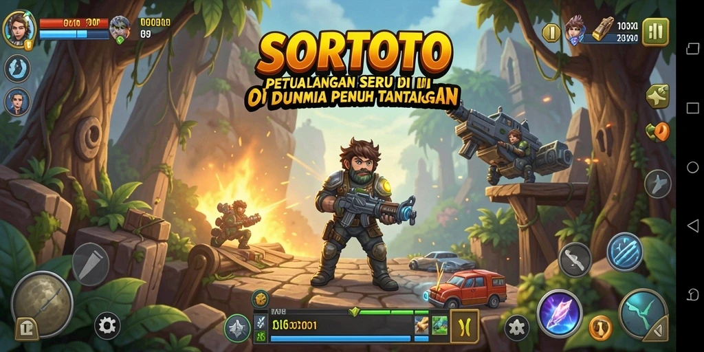Menampilkan gameplay SORTOTO yang penuh tantangan dan eksplorasi.