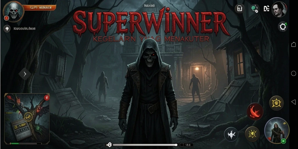 Screenshot gameplay SUPERWINNER yang menampilkan momen menegangkan.