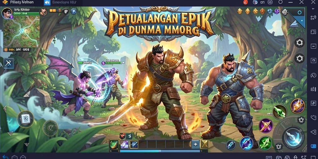 Screenshot gameplay V07 menunjukkan aksi pertempuran yang seru.